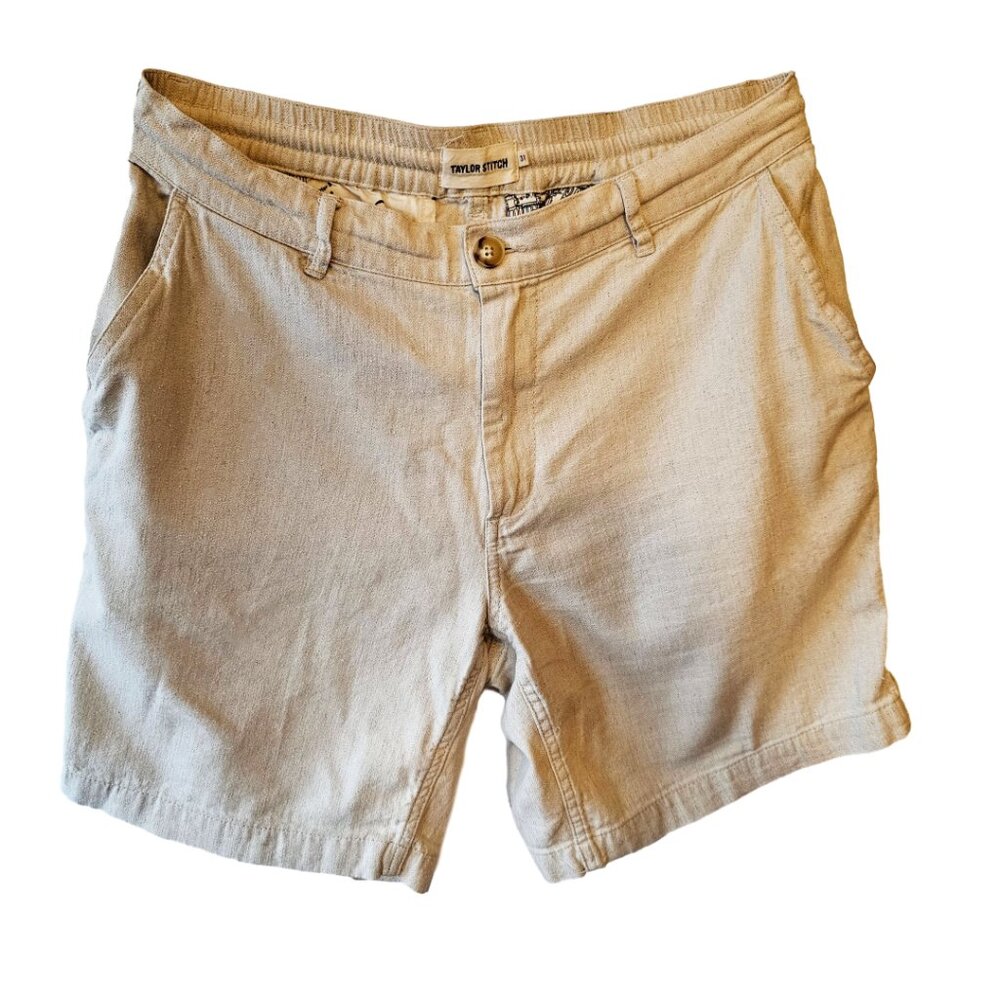 Taylor Stitch men's shorts natural linen/silk/organic cotton blend - size 31